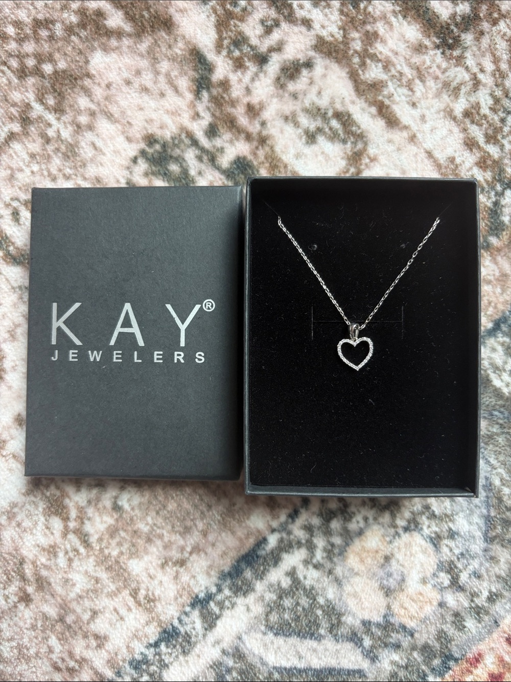 KAY Jewelers Sterling Silver Heart Pendant Necklace in Silver Real Diamond